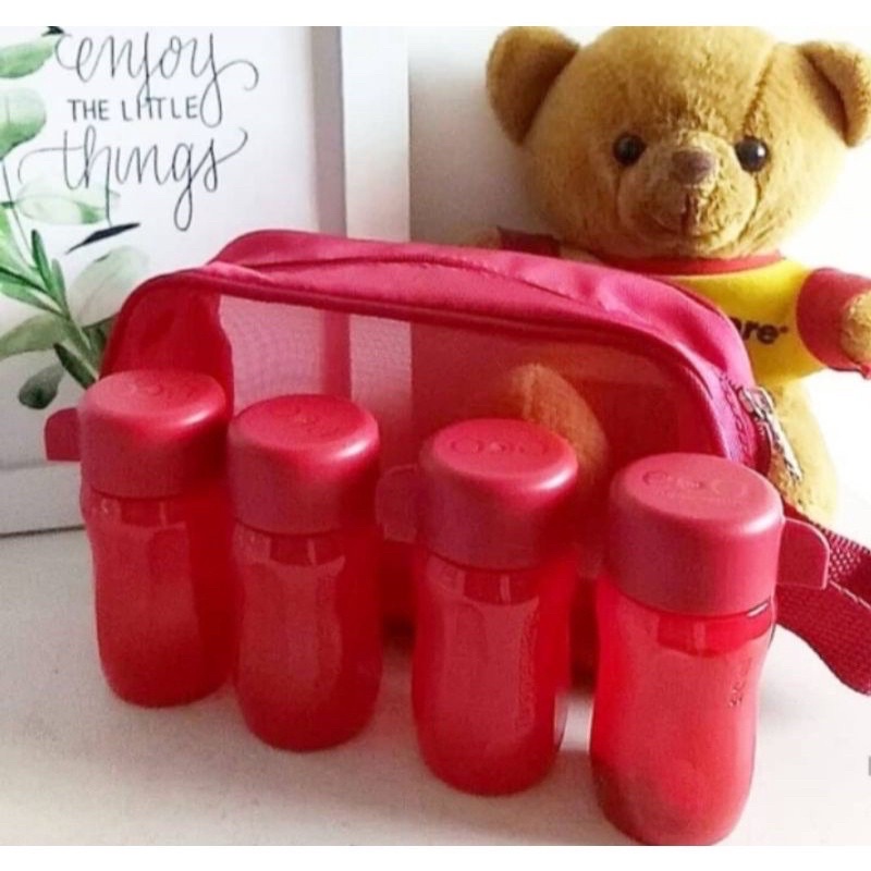 Jual TRAVEL KIT TUPPERWARE eco mino 90ml (6pc + tas) | Shopee Indonesia