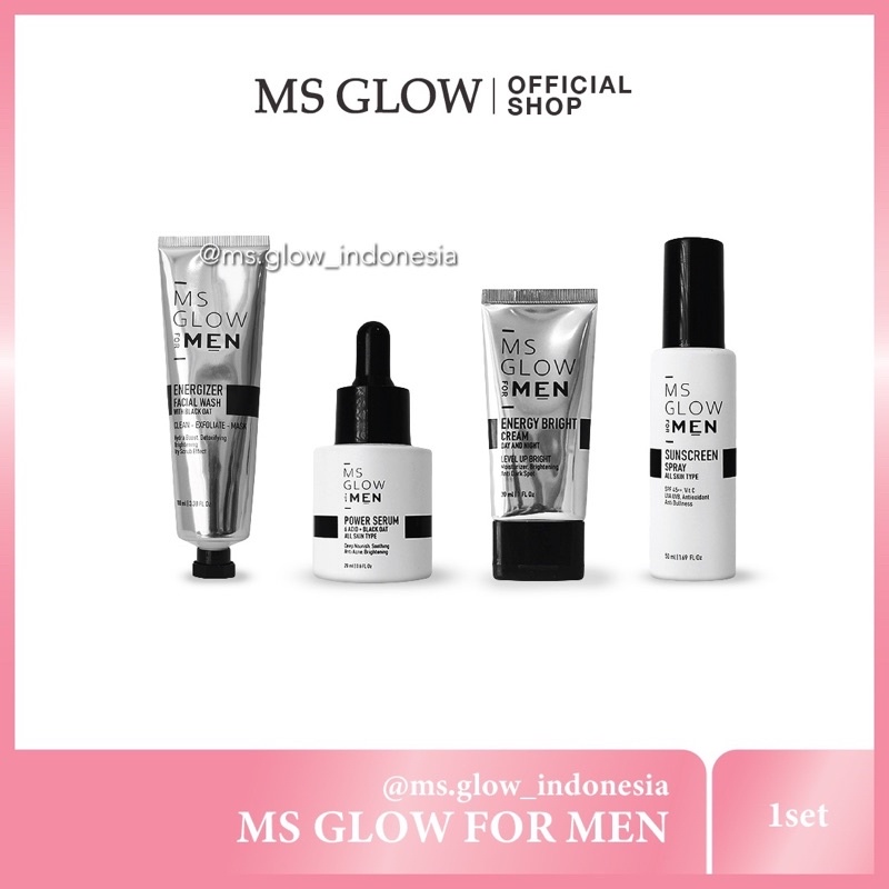 Jual [COD] MSGLOW FOR MEN ( PAKET WAJAH & ECER , SUNSCREEN , BODY ...