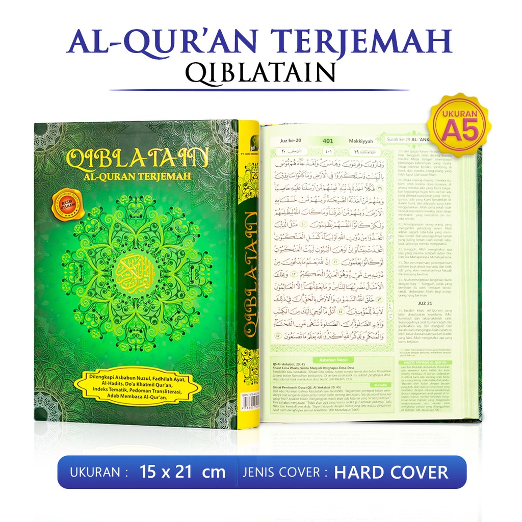 Jual Al Quran Terjemah Qiblatain Alquran Kecil Ukuran A5 Quran Standar ...