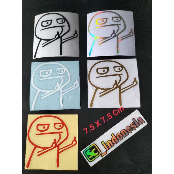 Jual STIKER CUTTING MIDDLE FINGER MEME FUCEK Shopee Indonesia