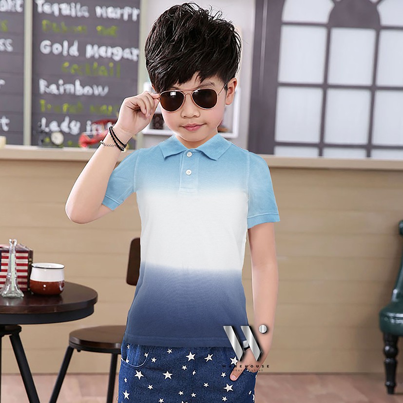 Nevada Wangki Solid Bordir Kaos Polo Anak Laki-laki