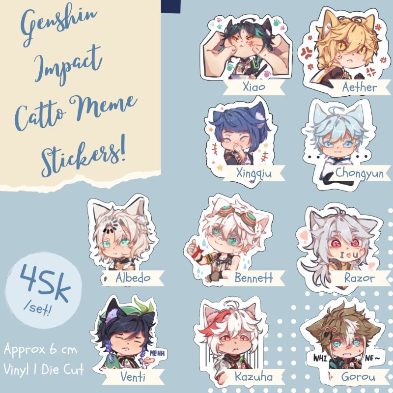 Jual [Genshin Impact Fanmerch] Die Cut Sticker Set | Shopee Indonesia