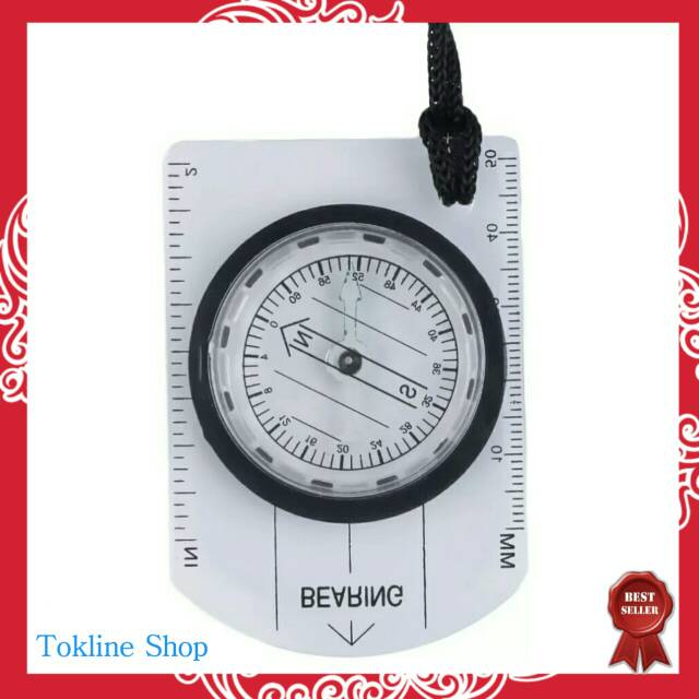 Jual Kompas Mini Scale Ruler Penggaris Compass Outdoor Hiking Equipment ...