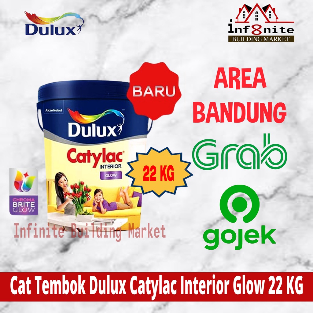 Jual Cat Tembok Dulux Catylac Glow Interior Putih Cat Plafon Grc 22 Kg Shopee Indonesia 7340