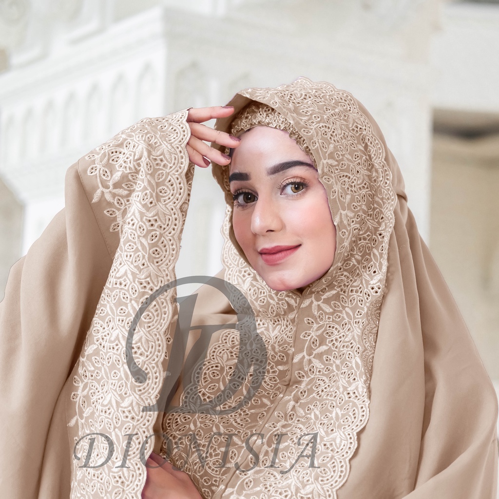 Jual Mukena Dewasa Mukenah Travel Jumbo Mewah Renda Brukat DIONISIA ...