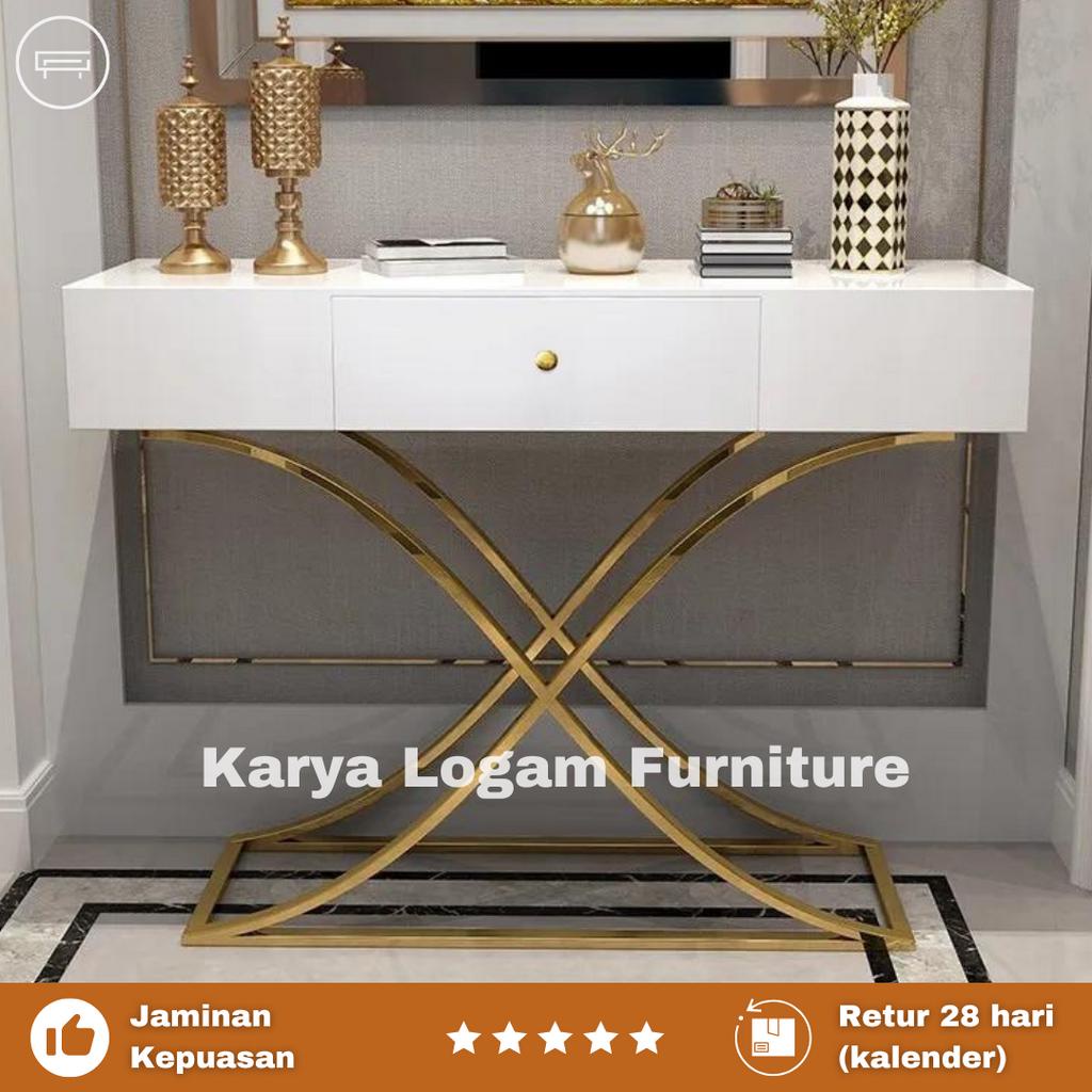 Jual Console Table Minimalis - Meja Console Modern Rangka Stainless dan ...