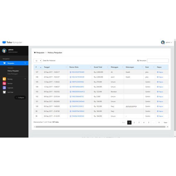 Jual Software Aplikasi Toko Penjualan Komputer Service Php Berbasis Web