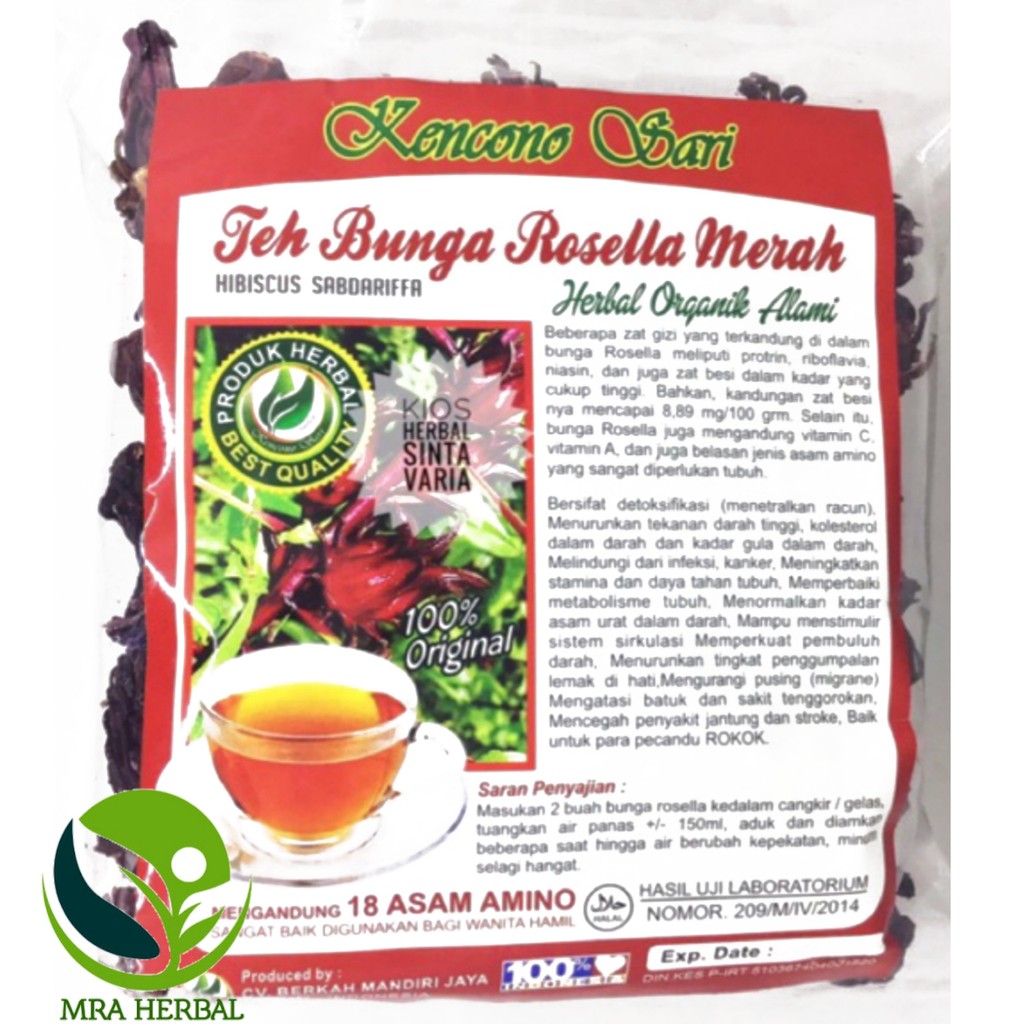 Jual Teh Bunga Rosella Merah Kencono Sari 100 Gr Original Teh Rosela Shopee Indonesia 4160