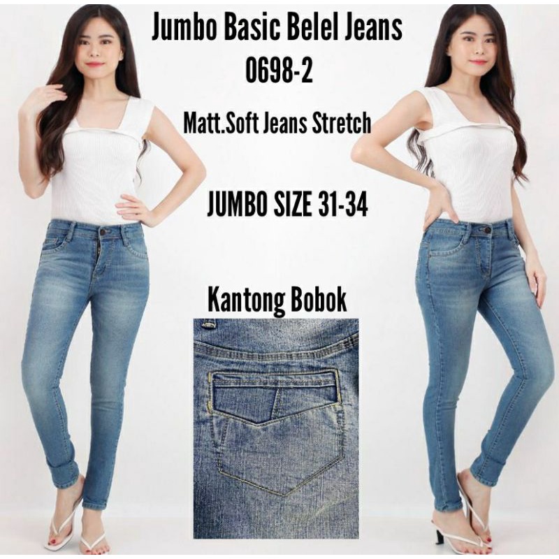Jual Jumbo Basic Belel Jeans 0698-2/Jumbo Basic Snow Ice Blue 0698-1 ...