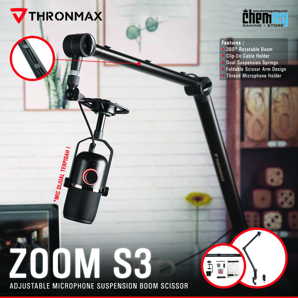Jual jual thronmax zoom microphone boom arm Harga Terbaik