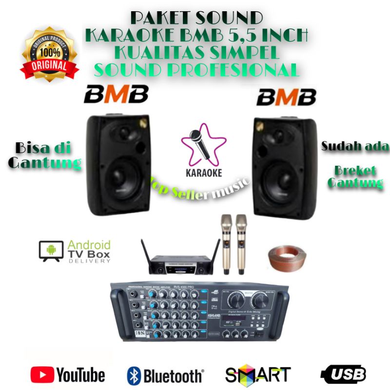 Jual PAKET SOUND SYSTEM PROFESIONAL BMB 5.5INC KARAOKE AMPLI ASHLAND