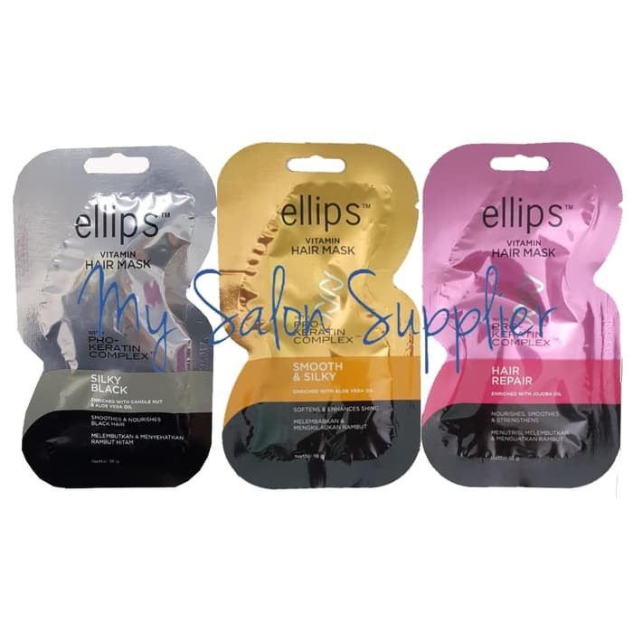 Jual Ellips Pro Keratin Vitamin Hair Mask Sachet Masker Rambut 18g ...