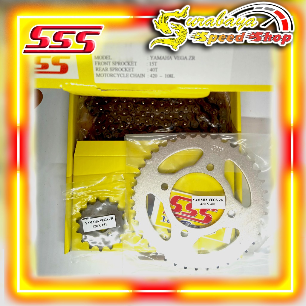 Jual SSS Chain Kit Gear Set Baja Yamaha Vega ZR Jupiter Z1 Set Gear