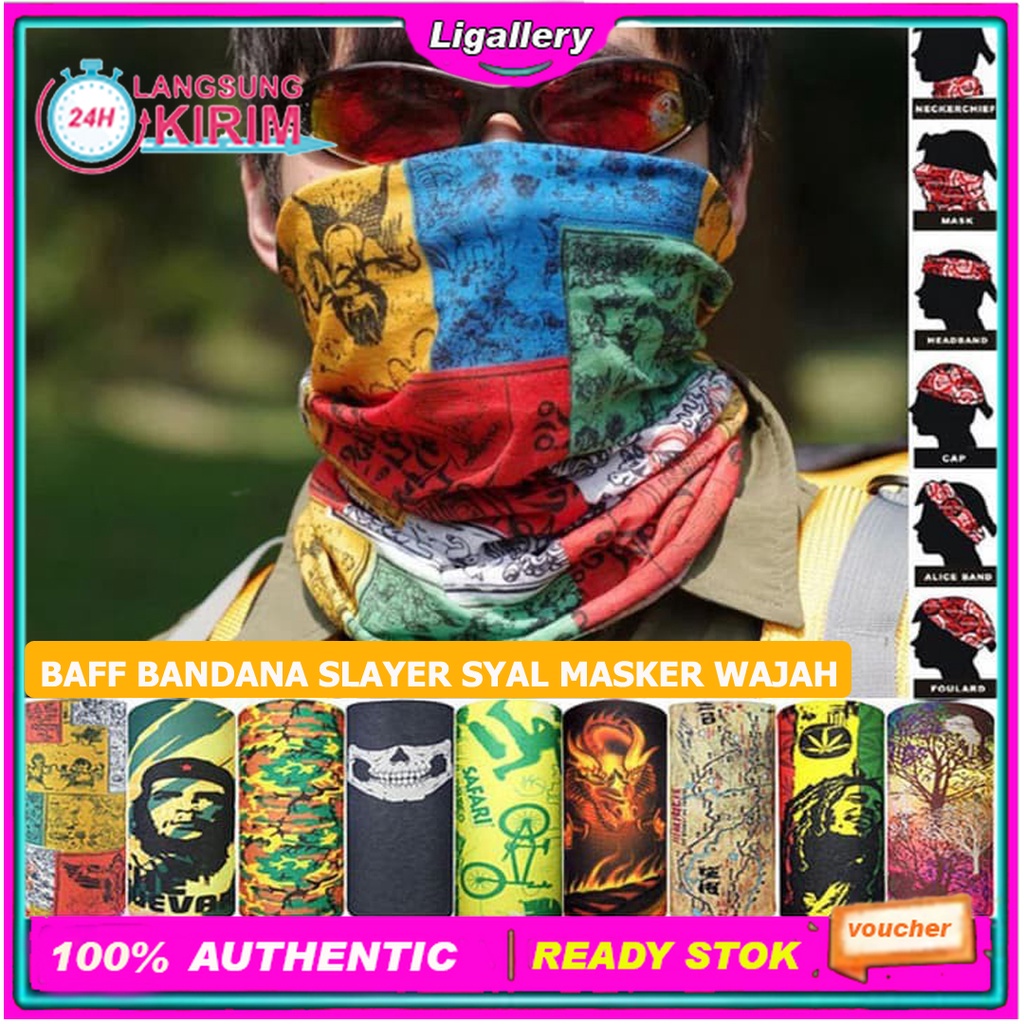 Jual Bisa Cod 1 Pcs Baff Bandana Slayer Syal Masker Motor Penutup Wajah Masker Multifungsi 