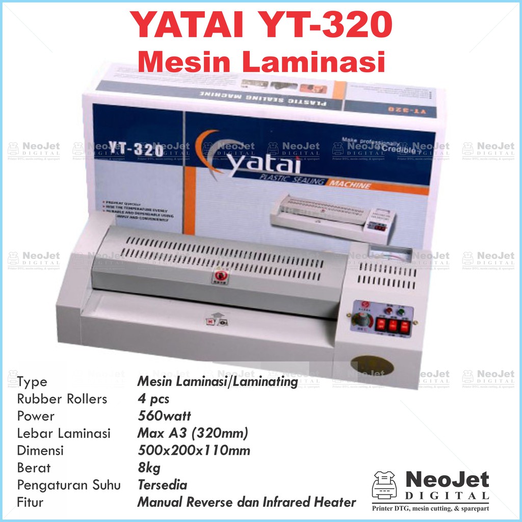 Jual Mesin Laminating A3 Yatai YT320 YT 320 YT320 Laminasi Laminator