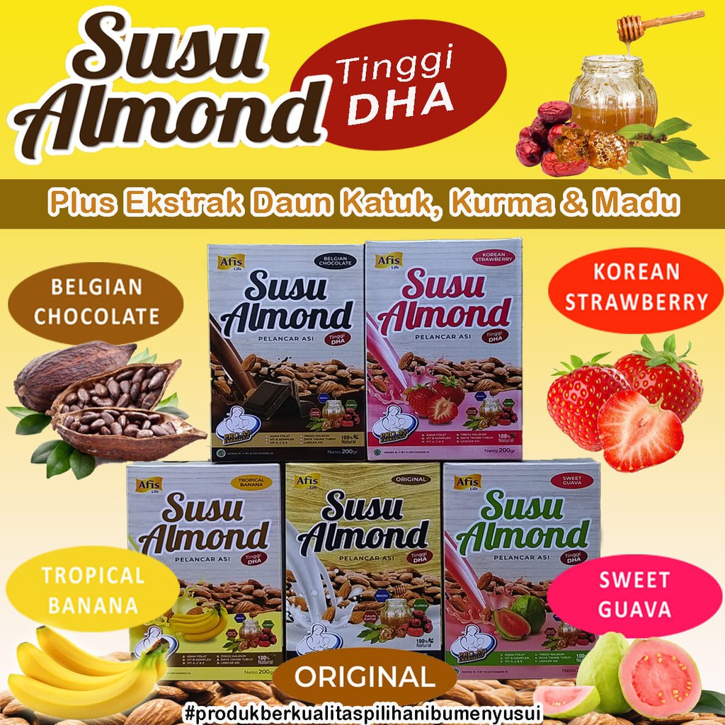 Jual SUSU ALMOND PELANCAR ASI / ALMOND MILK BOOSTER / AFIS LIFE 200gr ...