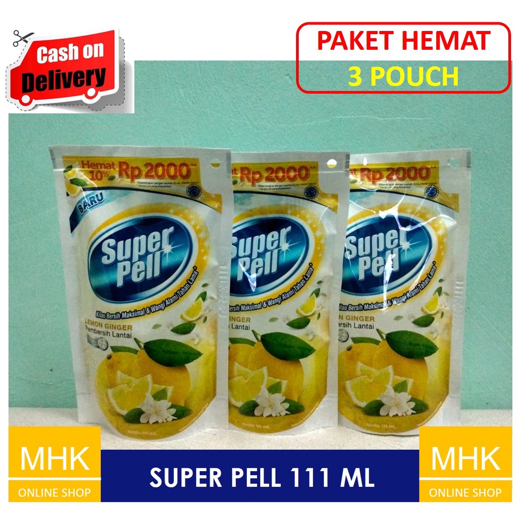 Jual Paket Hemat Pouch Super Pell Cairan Pembesih Lantai Ukuran