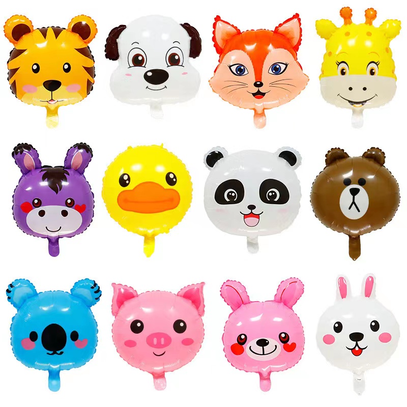 Balon foil bulat 18inch animal / Q Versi Balon foil bulat 18inch animal balon ulang tahun