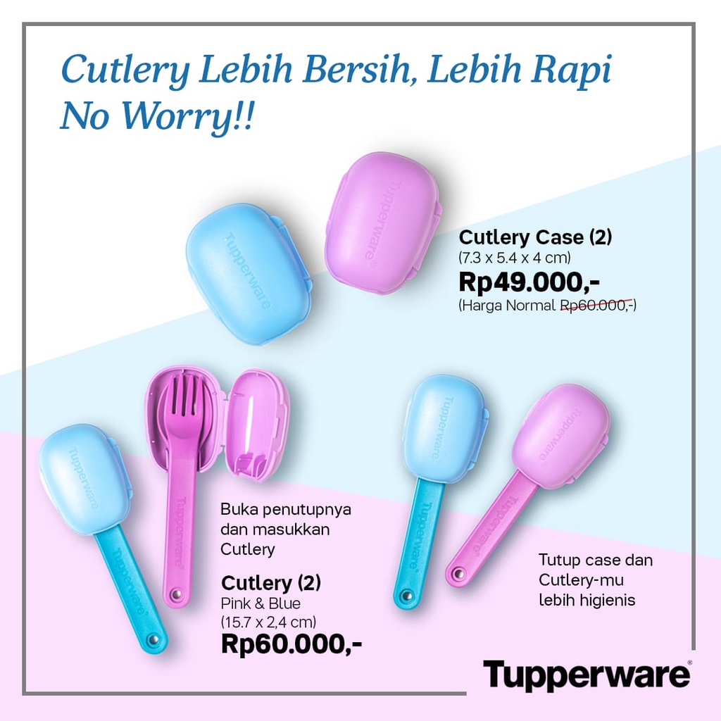Jual Tupperware Cutlery (2) & Cuterlery Case (2) sendok makan anak ...