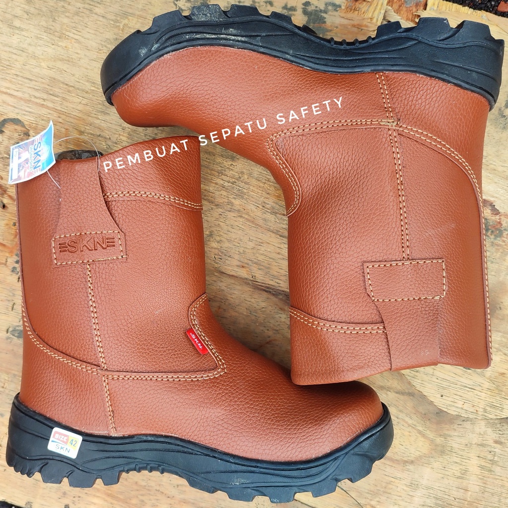 Jual Sepatu Safety Boot Ujung Besi King Skn Terlaris Sepatu Keselamatan Kerja Pabrik Proyek Pom