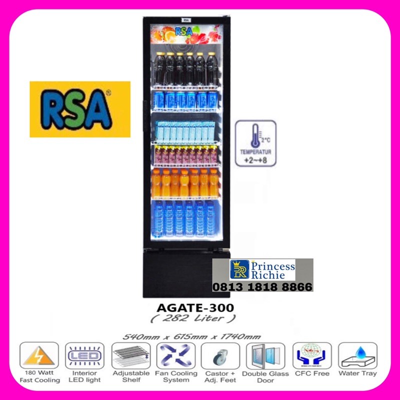 Jual Pendingin minuman show case RSA 5 Rak AGATE 300 | Shopee Indonesia