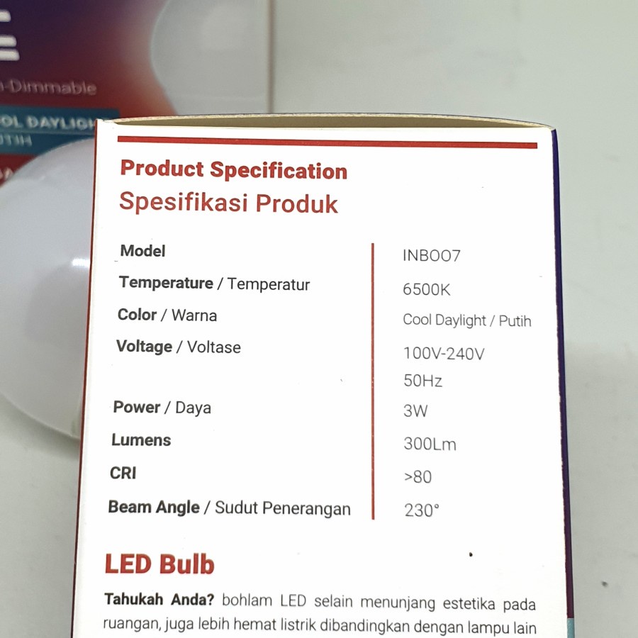 Jual Inb007 Bohlam Led In Lite Lampu Inlite In Lite Led Bulb Inlite Led