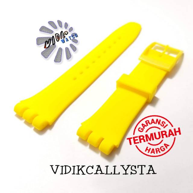 Jual Strap Tali Jam Swatch 19mm Kuning Original Oem New Gent Jelly In