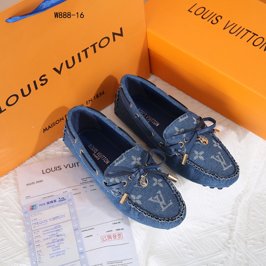 Jual W888-16 LOUIS VUITTON LV DENIM LOAFERS PREMIUM QUALITY