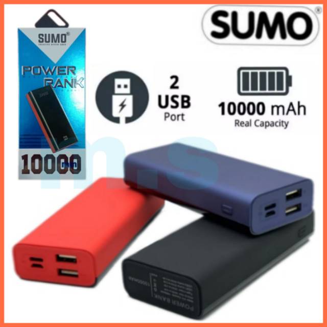 Jual Power bank sumo 10000mah 2usb fast charger | Shopee Indonesia