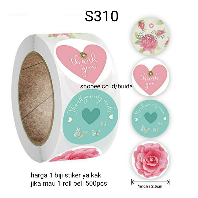 Jual Stiker Sticker Label Thank You Aesthetic Shabby S Flower Segel