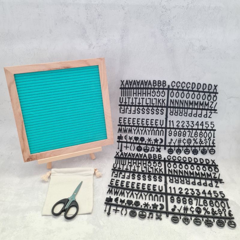 Jual Felt premium letter board tosca papan huruf nama bayi hijau ...