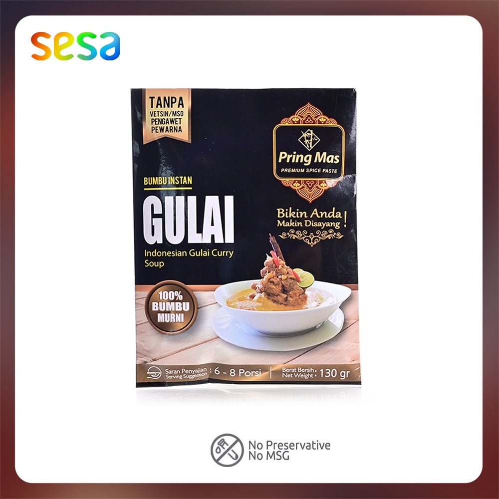 Jual PRING MAS Bumbu Instan Gulai 130gr - Bumbu Masakan Instan | Shopee ...