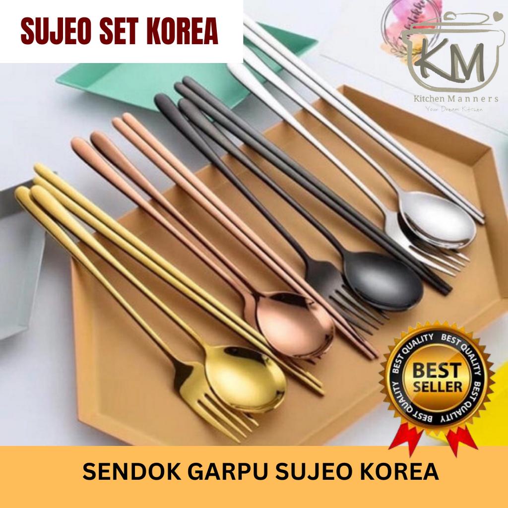 Jual Sendok Garpu Stainless Korean Sujeo Set Sus 304 Food Grade