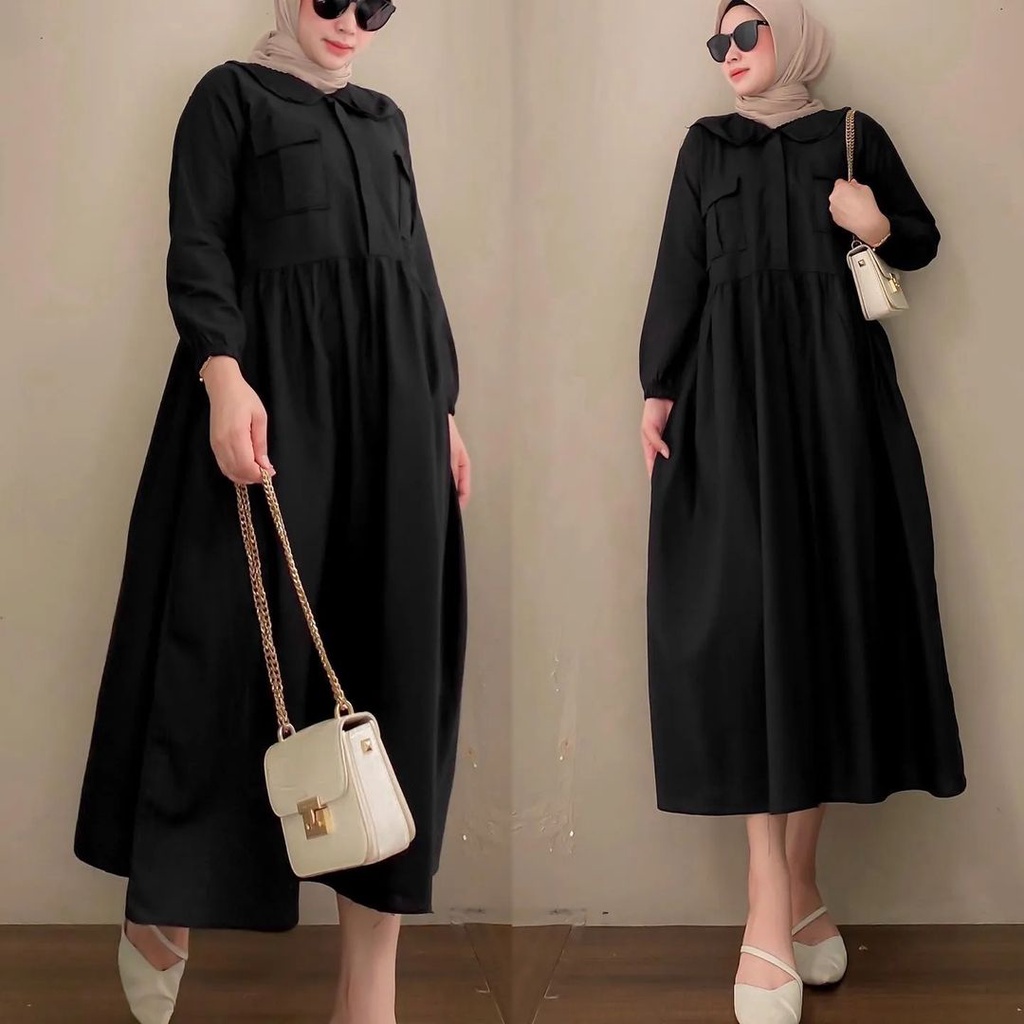 knee length dresses for ladies Black & White Polo Midi Dress – STYLED BY ALX COUTURE main image 0