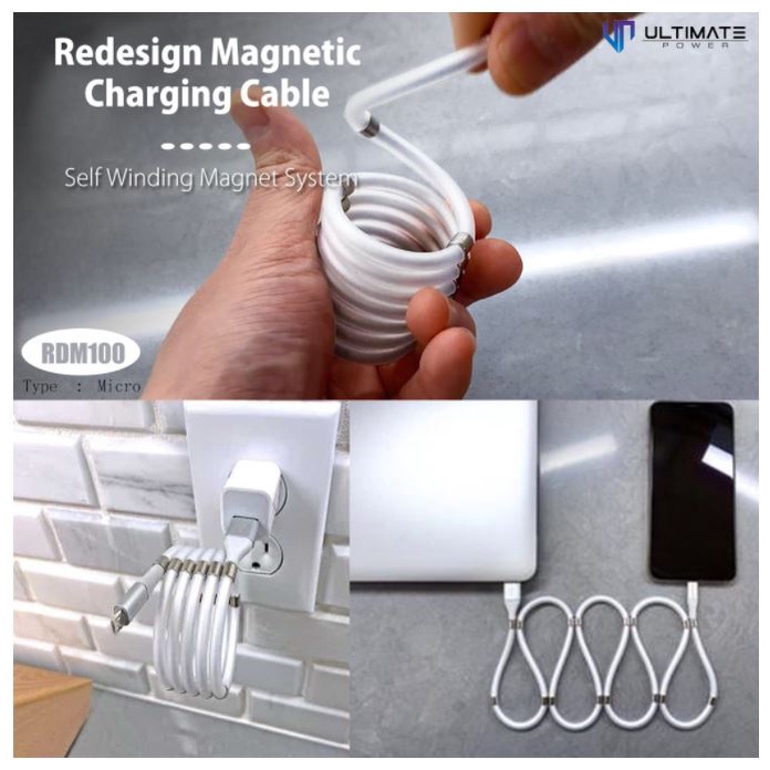 Jual ULTIMATE REDESIGN MAGNETIC CABLE Self Winding MICRO USB 1M ...