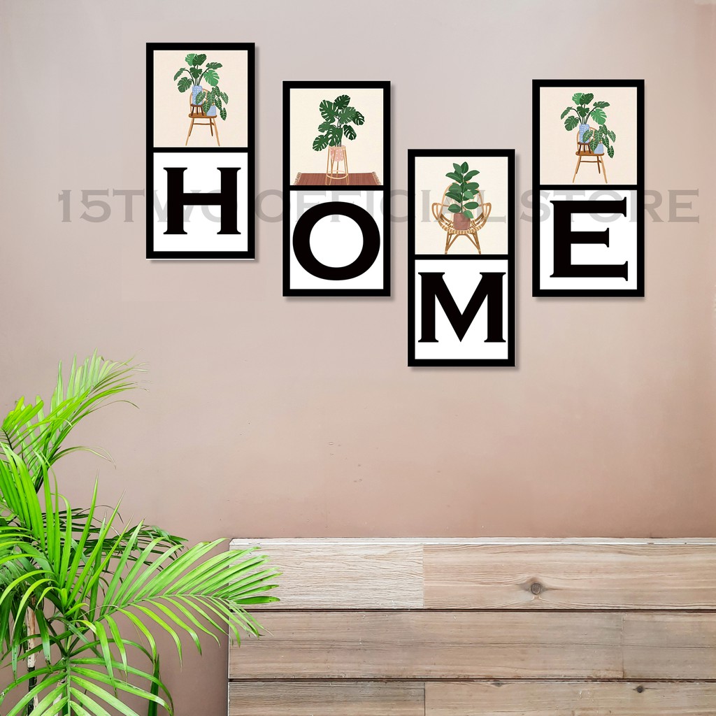 Hiasan Dinding Ruang Tamu 1 SET HOME 15x30 cm Dekorasi Dinding Kamar, Pajangan Dinding Ruangan Rumah, Dekorasi Rumah, Wall Decor, Lukisan Dinding, Pigura kayu