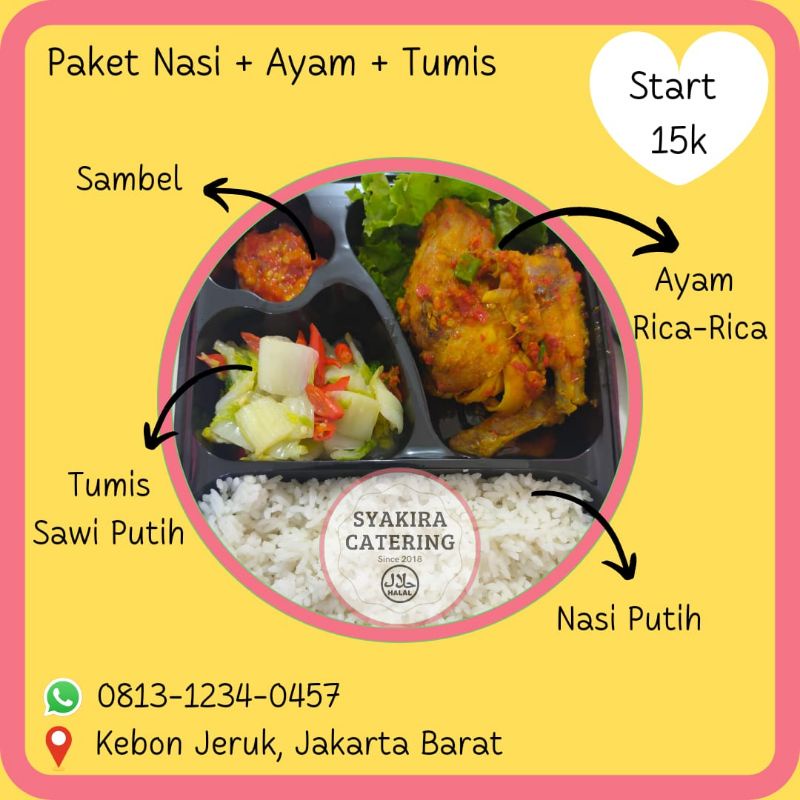 Jual Paket Nasi Ayam Rica Rica Tumis Nasi Box Nasi Kotak Shopee