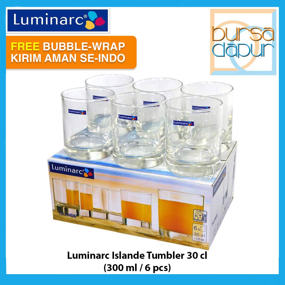 Jual Luminarc Islande Tumbler Glass 30 Cl Gelas Minum Pendek 300 Ml 6 Pcs Shopee Indonesia 7274