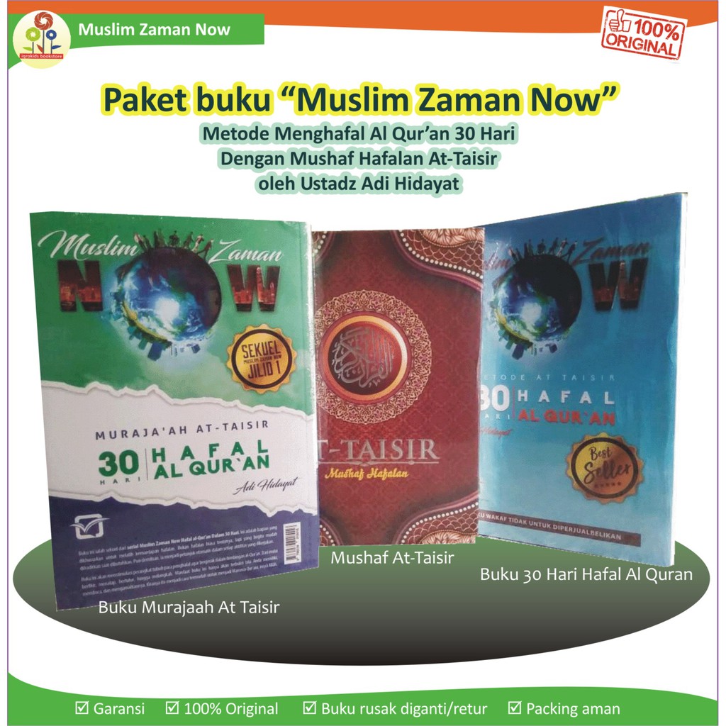 Jual Paket Buku Muslim Zaman Now Metode At Taisir 30 Hari Hafal Qur