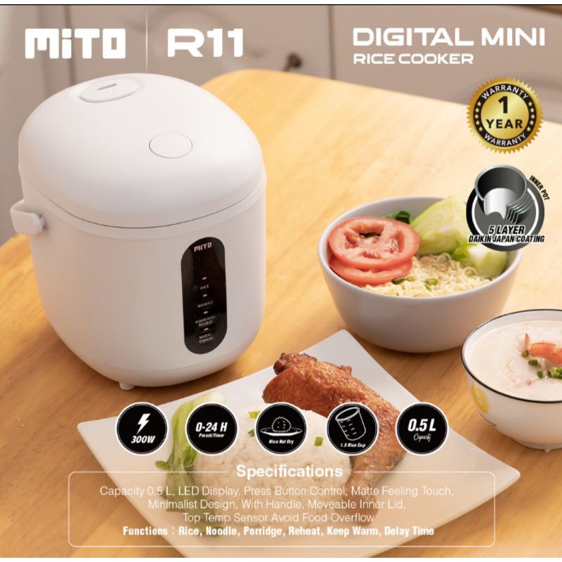 Jual MITO RICE COOKER DIGITAL MINI R11/0,5LITER Shopee Indonesia