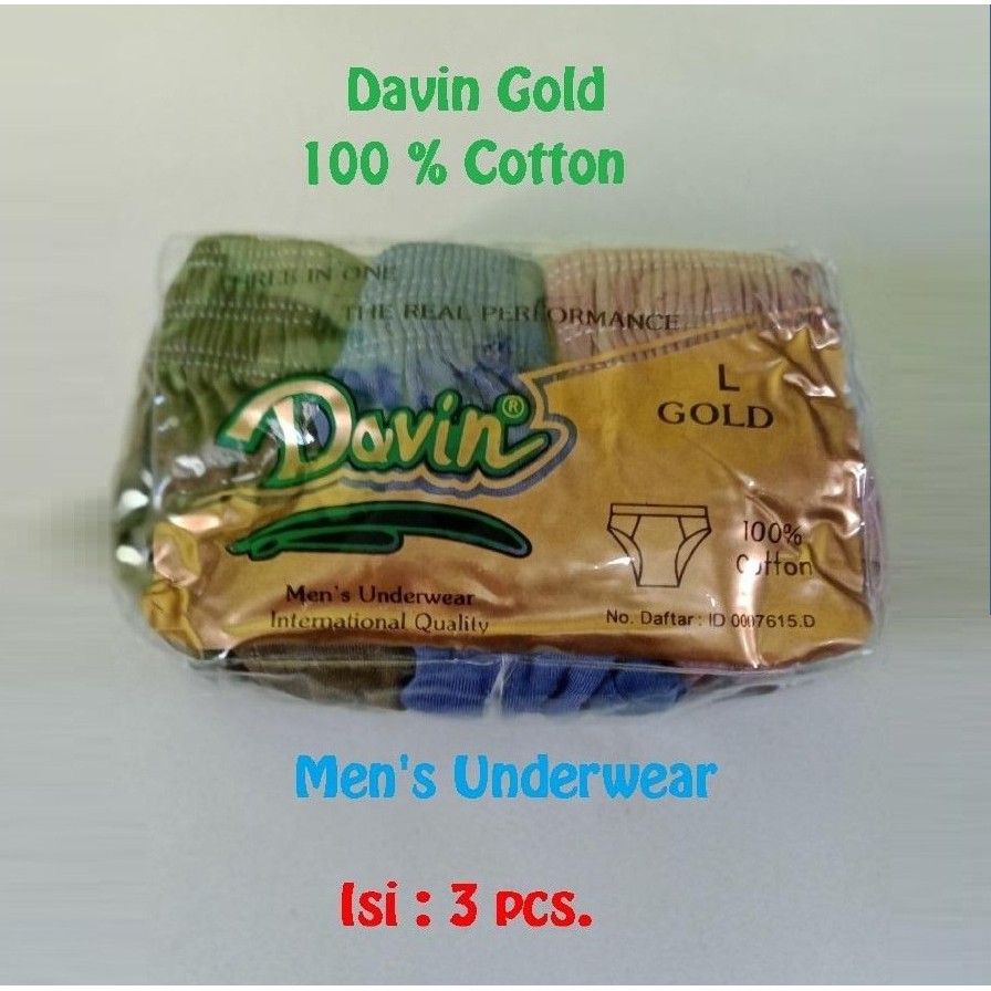 Jual Davin Celana Dalam Pria Seri Gold isi 3 pcs per box | Shopee Indonesia