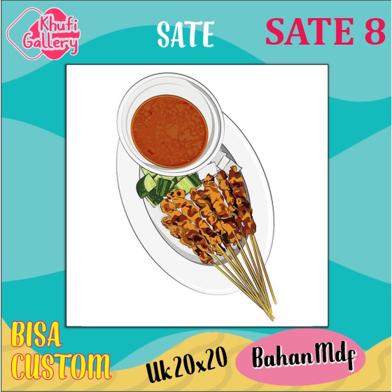 Jual Khufi Gallery Hiasan Dinding Makanan Indonesia Sate Satai Shopee