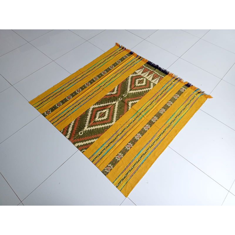 Jual Kain Tenun Blanket Halusan Kuning Motif Manado Terbaru Shopee