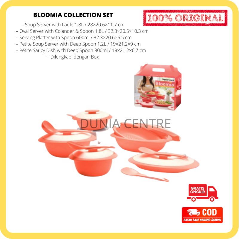 Jual PROMO TUPPERWARE WADAH SAJI BLOOMIA COLLECTION SET ORIGINAL ...