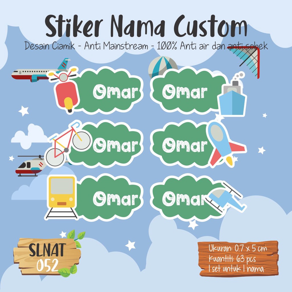 Jual Infinity Label Stiker Nama Anak Tas Sepatu Buku Sekolah Baju Botol ...