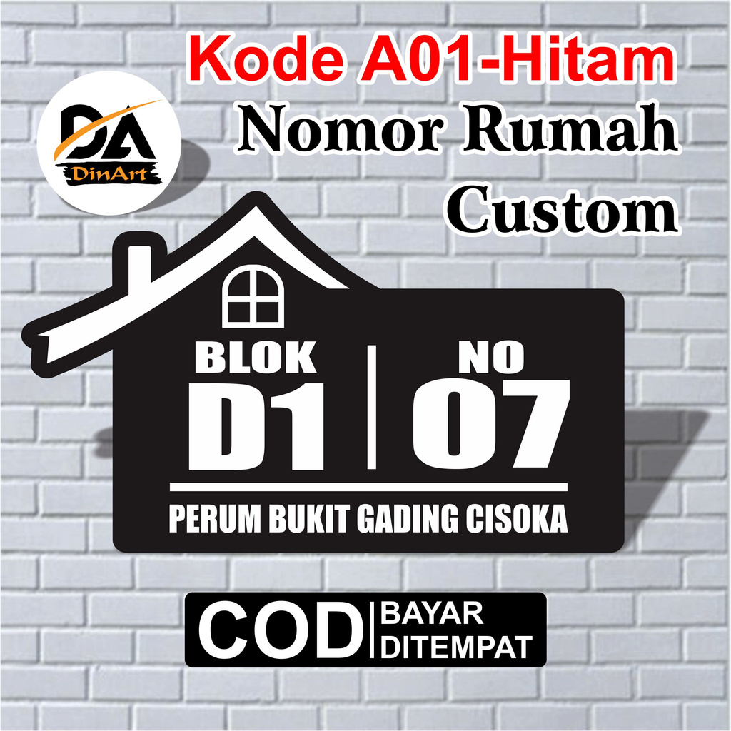 Jual Nomor Rumah Akrilik Timbul Eksklusif | Kode A01 | Shopee Indonesia