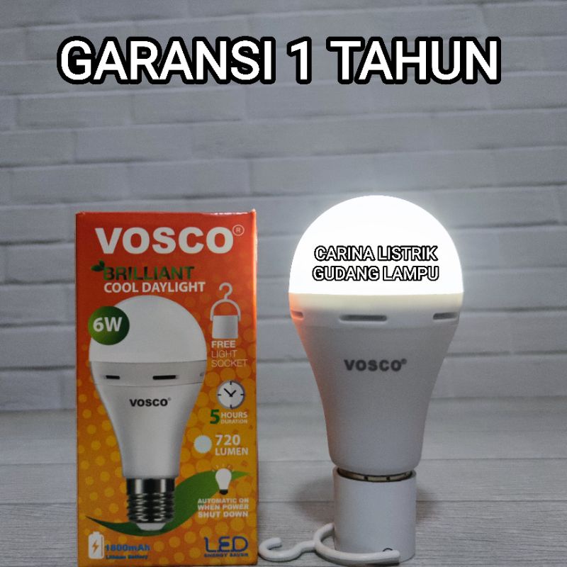 Jual VOSCO LAMPU LED BULB 6W MAGIC GENIUS EMERGENCY AC DC 6 WATT ...
