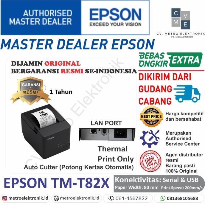 Jual Printer Kasir Epson Tmt X Thermal Usb Serial Tmt X Tm T X Resmi Shopee Indonesia