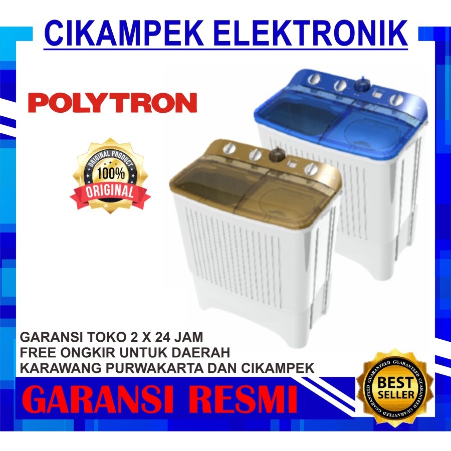 Jual MESIN CUCI POLYTRON PWM 8072 8KG 2 TABUNG PWM8072 8 KG | Shopee ...