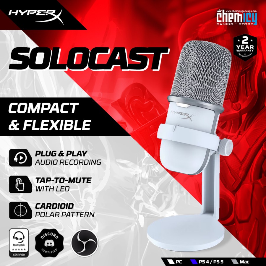 Jual HyperX Solocast White Edition USB Condenser Gaming Microphone ...